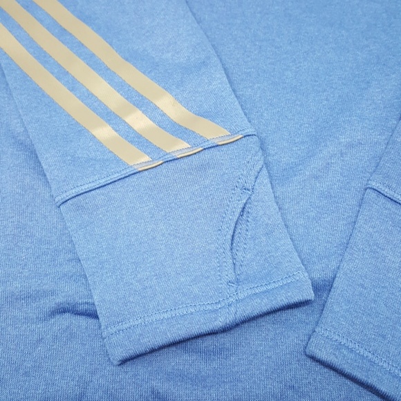 Adidas Heather 3 Stripe Quarter Zip Pullover - Picture 2 of 4